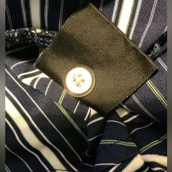 Lone Cypress Performance Golf Polo Shirt Mens Sz Medium Half Button Striped Blue - Picture 6 of 8